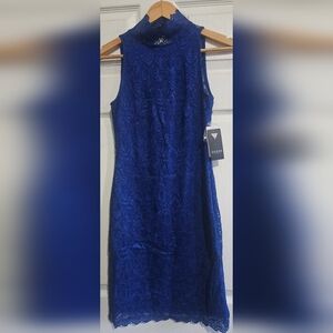 Guess Women's Royal Blue Lace Midi Dress